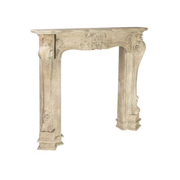 Decorative Wood Fireplace Mantel Cream: Elegant Wall Mount, MDF Frame, 48.375"H x 55.125"W