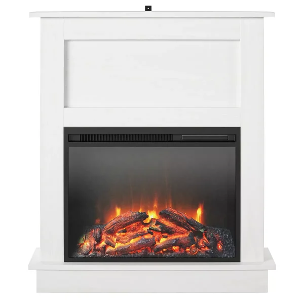 Modern Electric Fireplace with Mantel and 23" Fireplace Insert