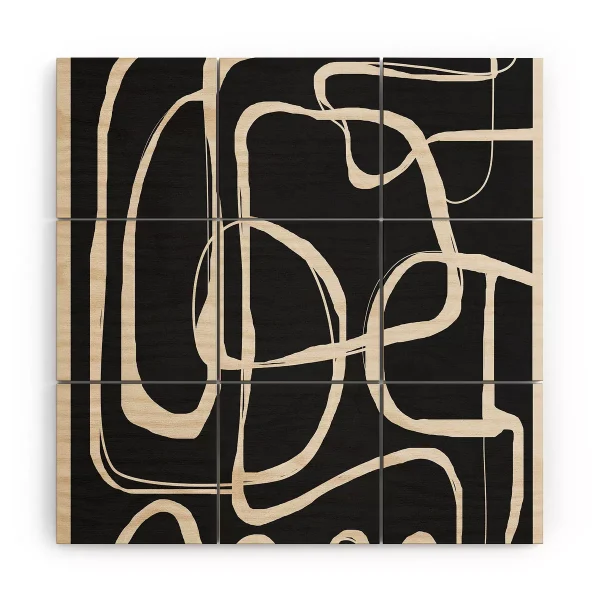 Modern Minimalist One Line Art Wood Wall Mural - society6