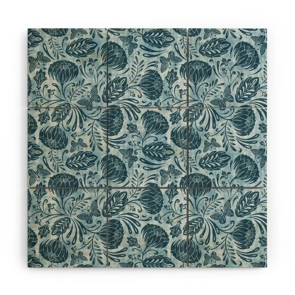 Washed Indigo Wood Wall Mural