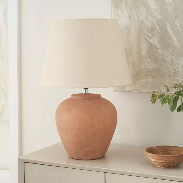 20" Rustic Ceramic Pot Table Lamp